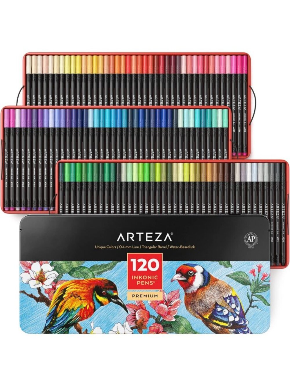 Vibrant 120-Color Fineliner Pens Set, 0.4mm Fine Tip for Drawing & Coloring